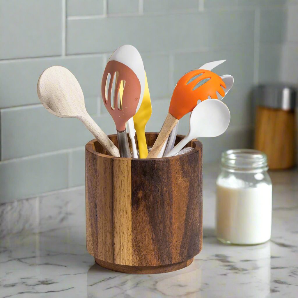 Acacia Wood Rotating Utensil Holder by Kalmar Home