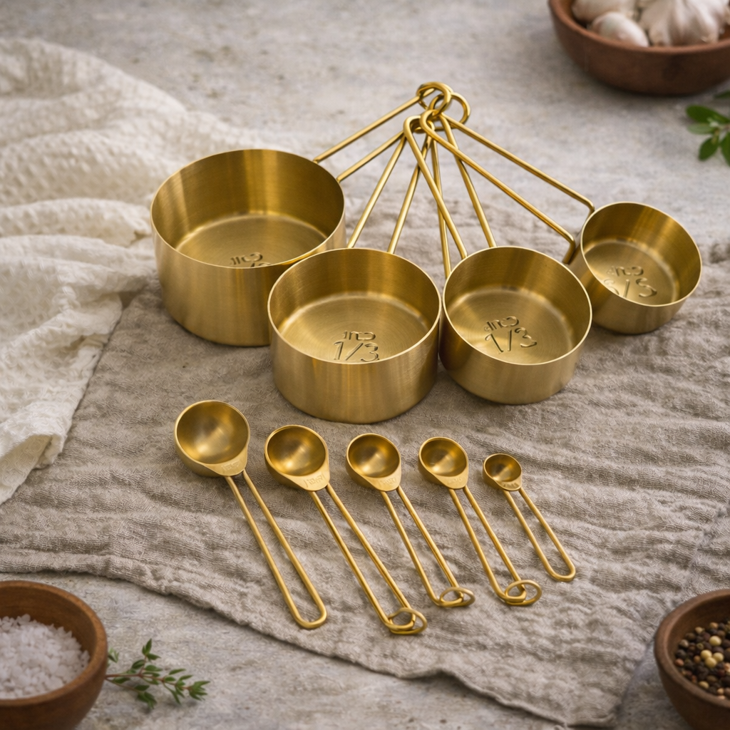 Sorrento Gold Measuring Cups & Spoons — 9-Piece Set